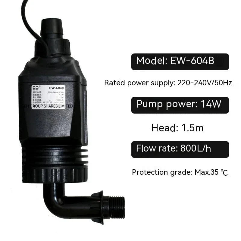 Vattenpump för Akvarium 400L/H 800L/H 0