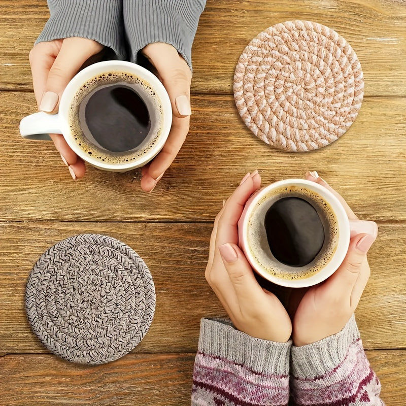 Vävd Glasunderlägg Set Boho-Inspirerad - 8 Delar för Hemmet 8
