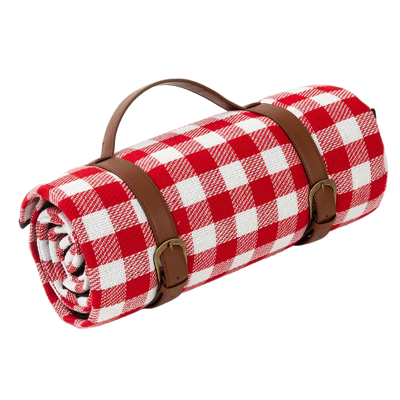 Vikbar Picknickfilt Rutigt Mönster För Utomhusbruk 200x200 cm 0