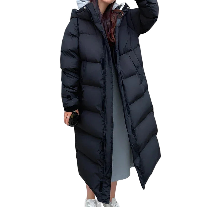 Vinterjacka Dam Lång Pufferparka Vattentät Modern Design 0