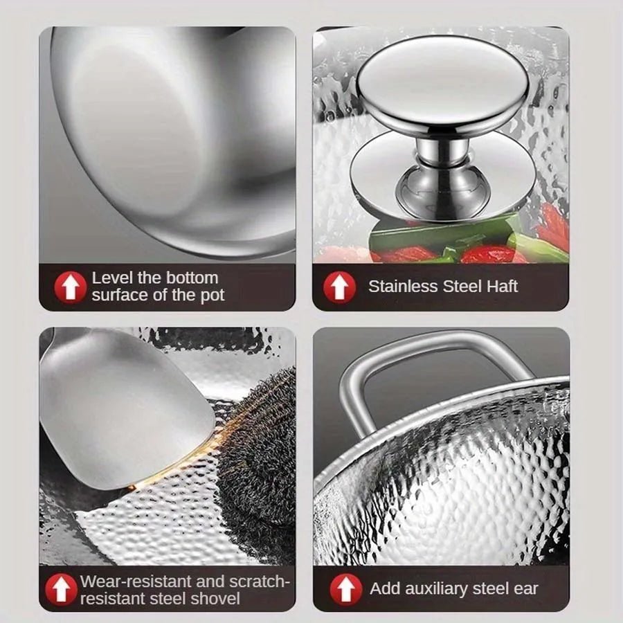 Wokpanna Rund För Induktionshällar, Effektiv Värmefördelning och Enkel Rengöring 5