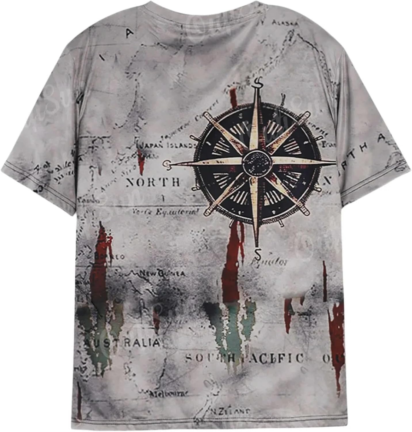 Vintage kompass-T-shirt för män