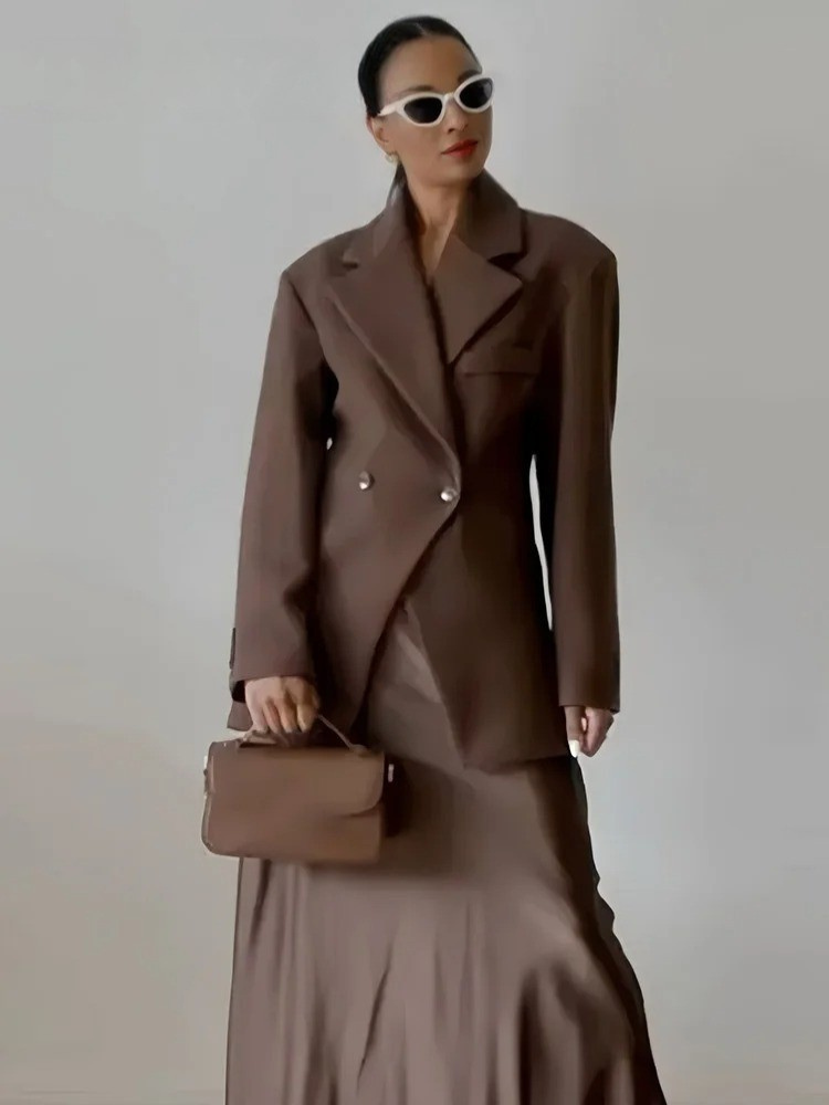 Turn-down krage blazer för kvinnor