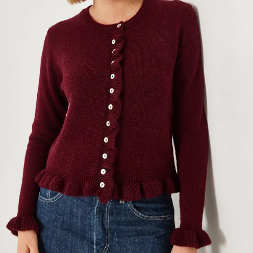 Texturerad stickad cardigan för kvinnor