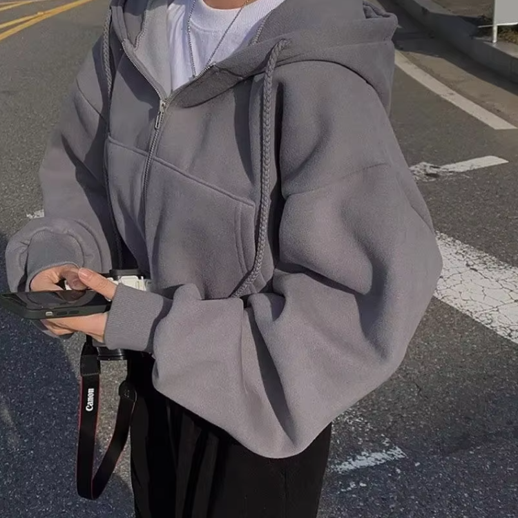 Överdimensionerad Crop Top Hoodie för kvinnor