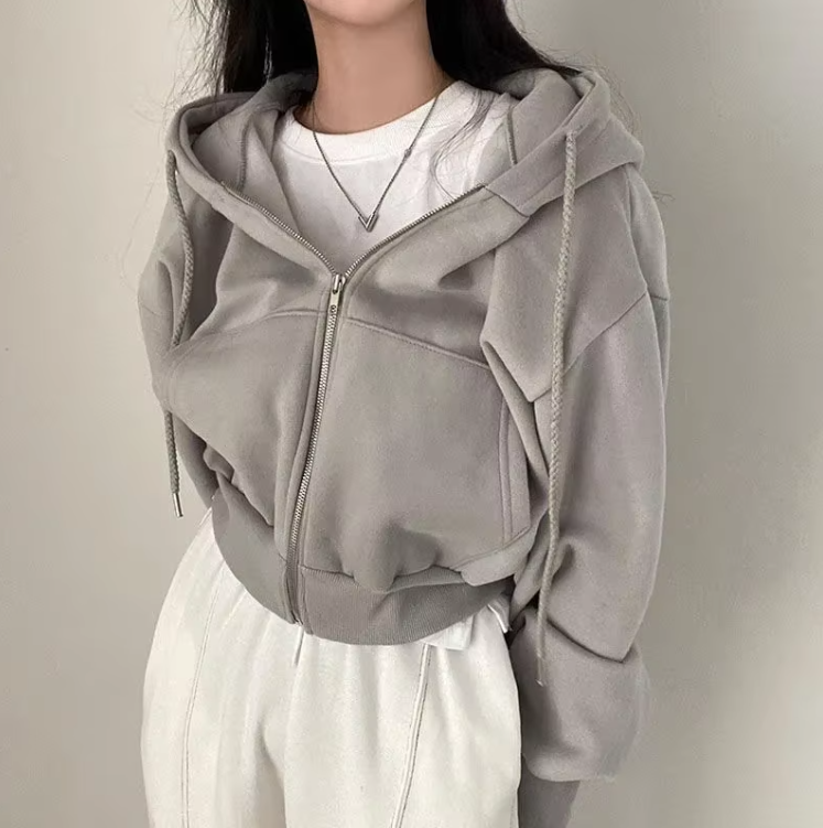 Överdimensionerad Crop Top Hoodie för kvinnor