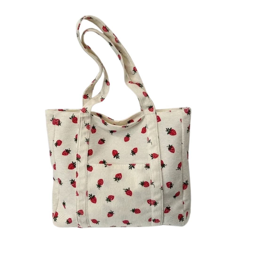 Axelväska med jordgubbstryck för manchester för kvinnor