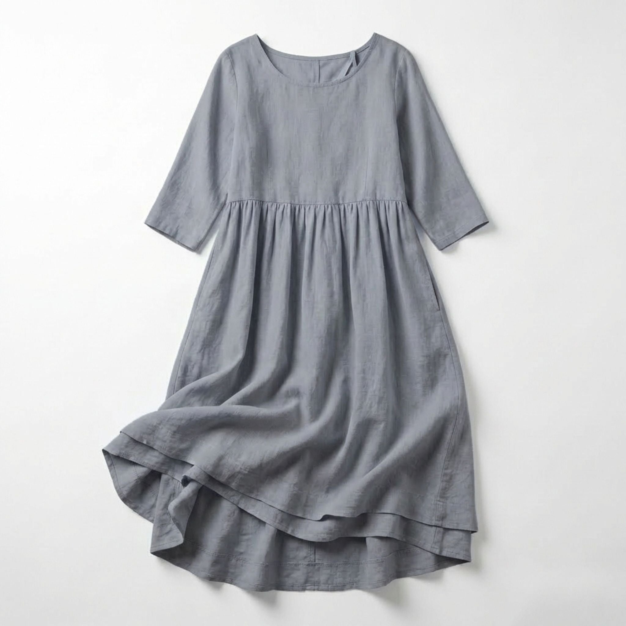 Damernas Midikjol med Vintage-inspirerad Design i Naturlig Blandning