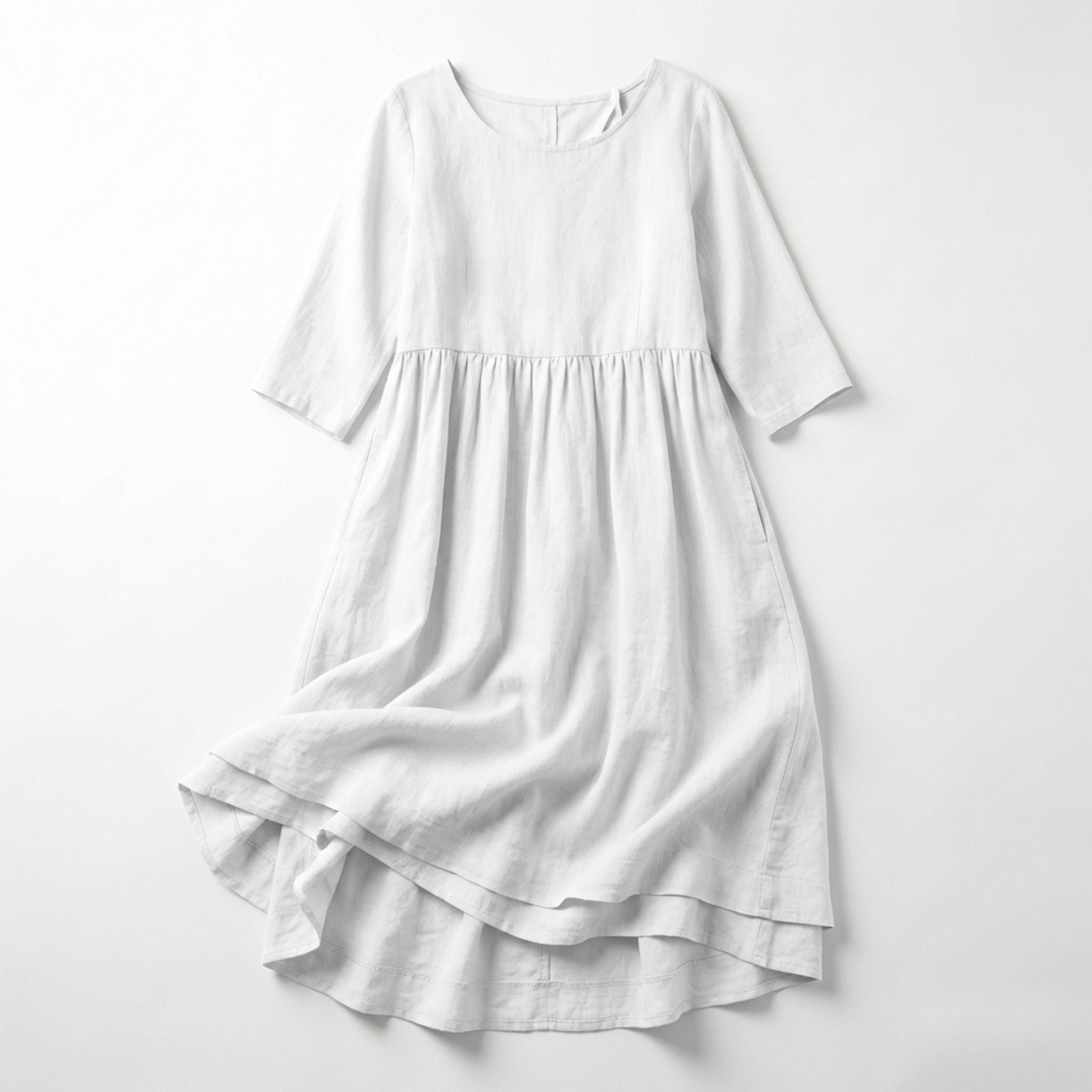 Damernas Midikjol med Vintage-inspirerad Design i Naturlig Blandning