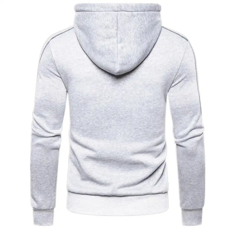 Pullover med huva och dragkedja för män