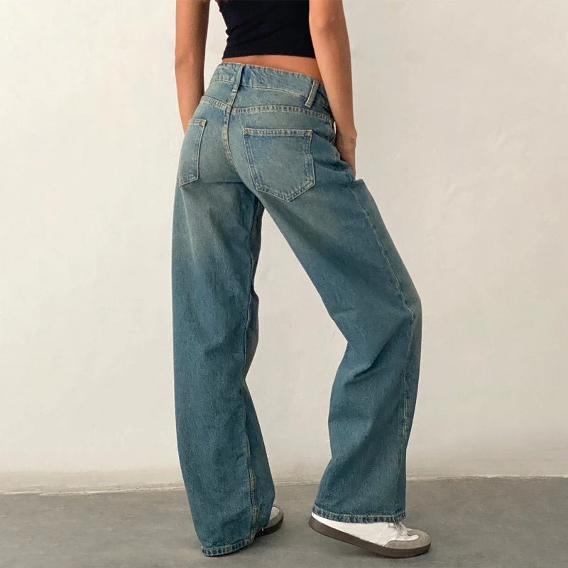 Baggy boyfriend-jeans för kvinnor