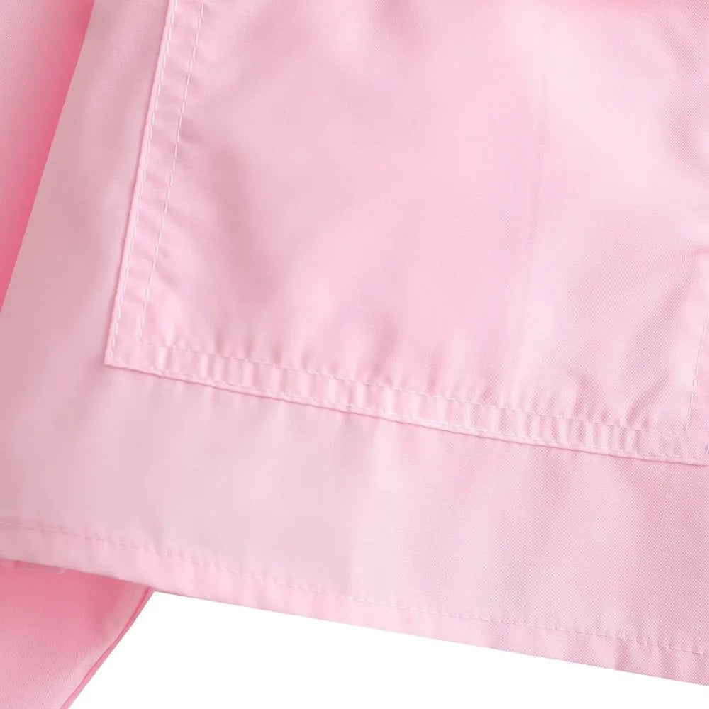 Lös beskuren poplinskjorta för kvinnor