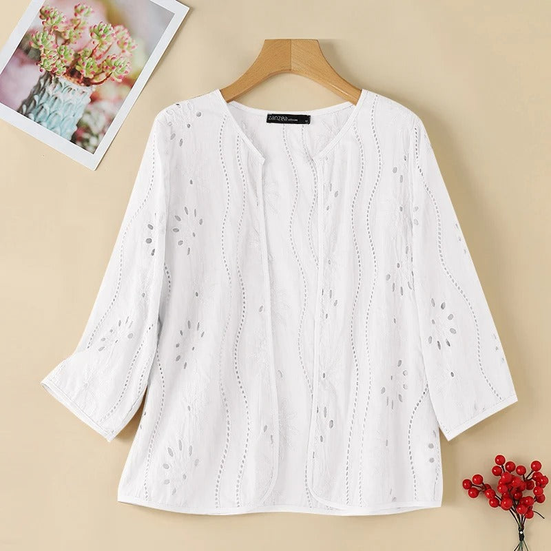 Broderad Hollow Out-väst för kvinnor