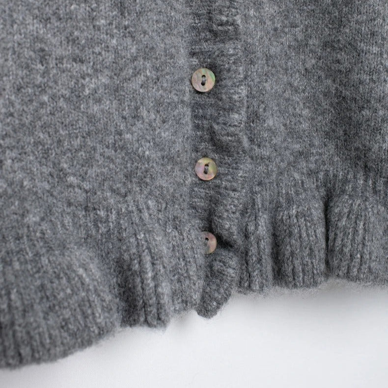 Texturerad stickad cardigan för kvinnor