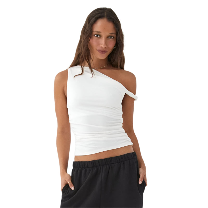 Off-Soulder Crop Linne för kvinnor