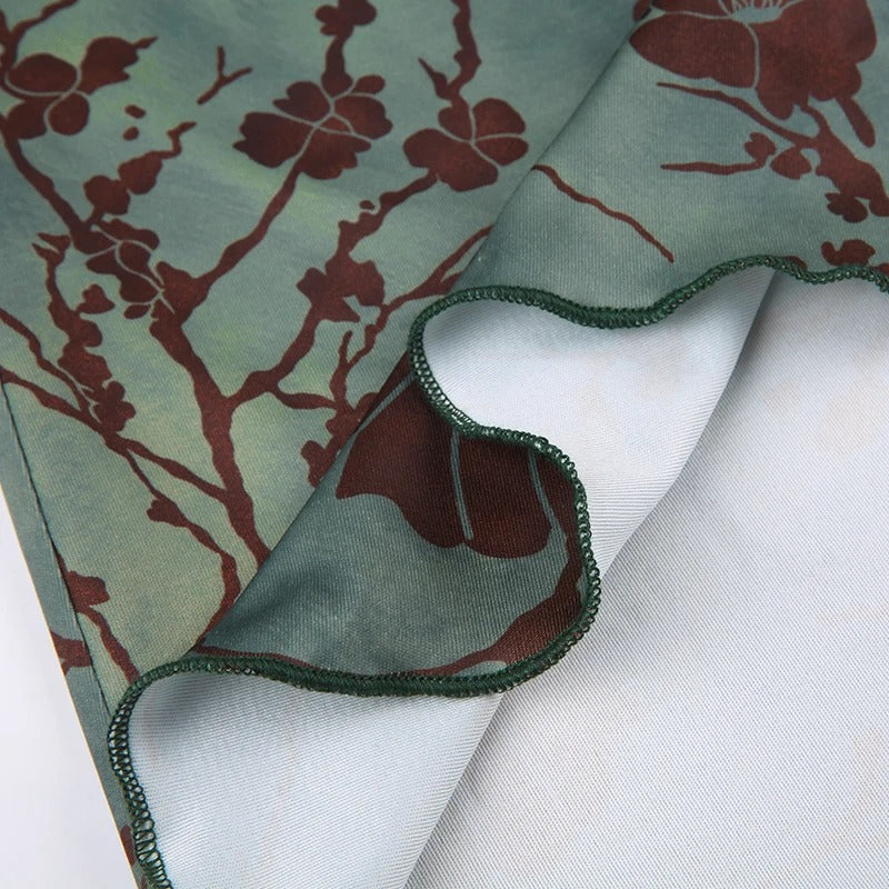 Vintage blommig midikjol