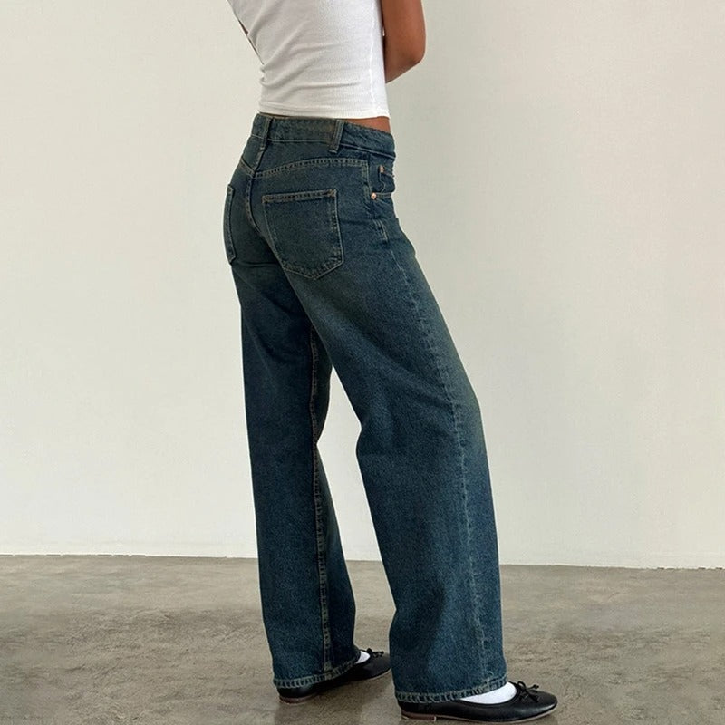 Baggy boyfriend-jeans för kvinnor