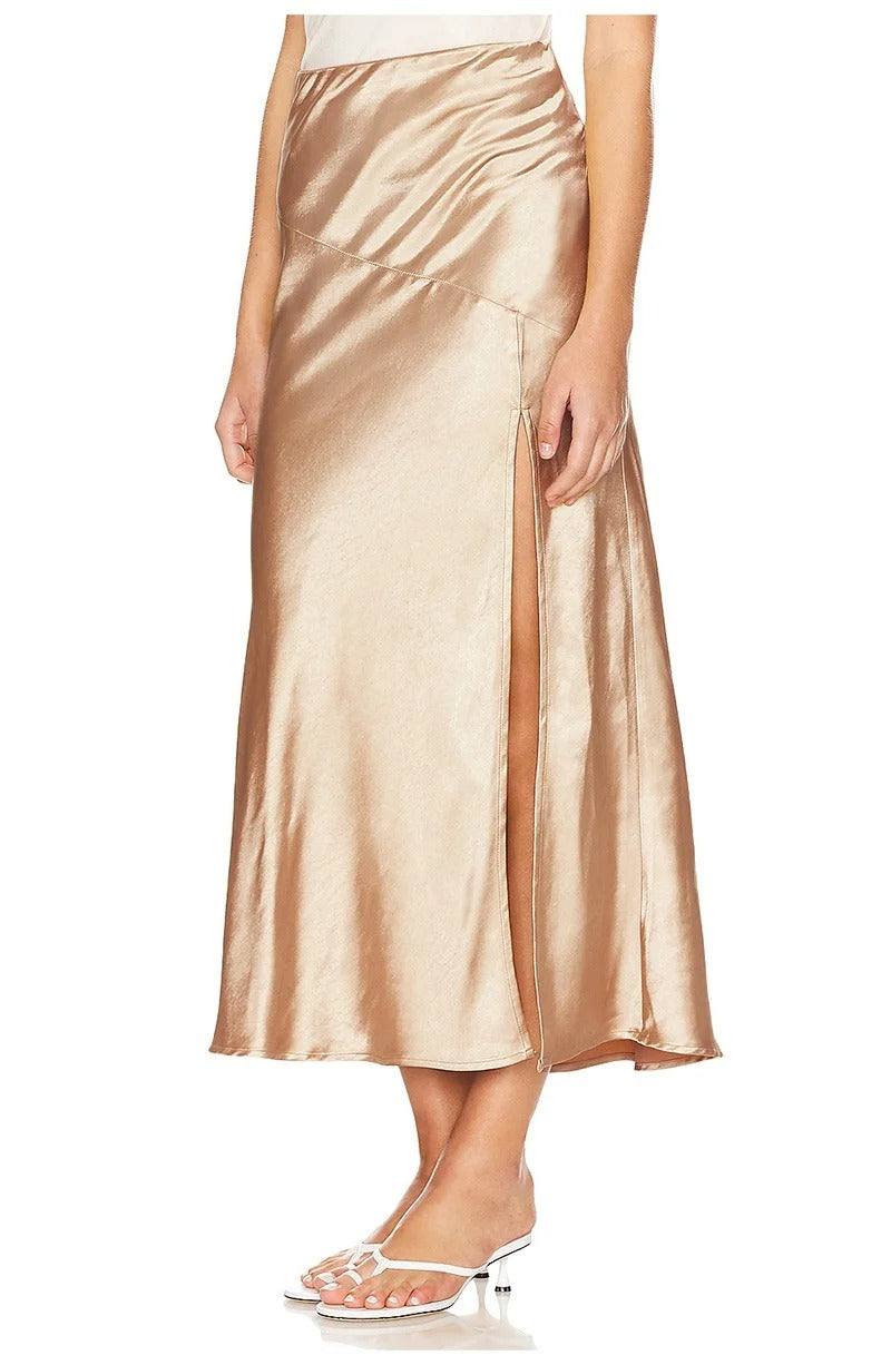 Bodycon kjol i satin för kvinnor