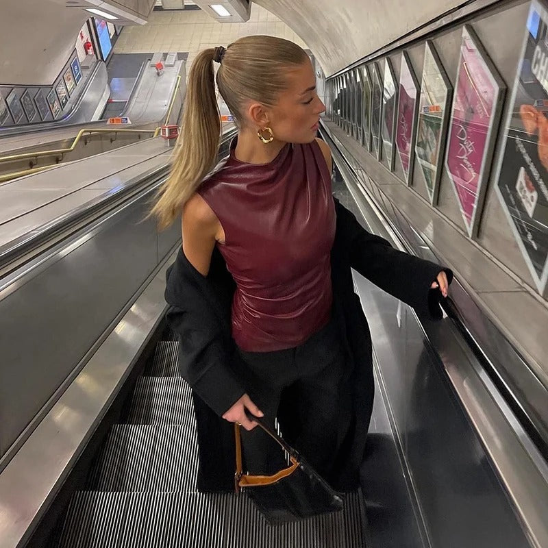 Ärmlös Bodycon Casual Linne för kvinnor
