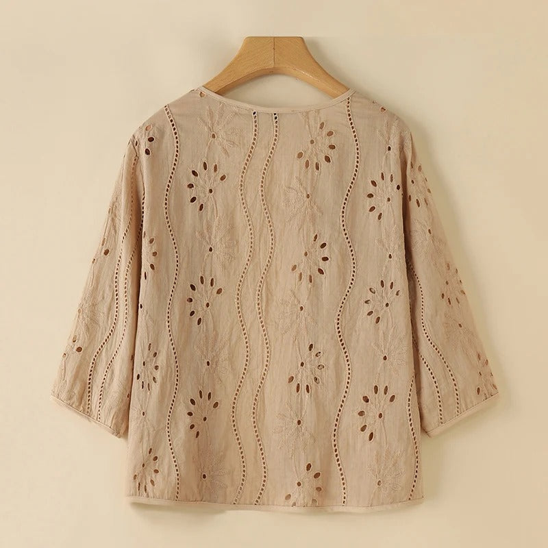 Broderad Hollow Out-väst för kvinnor