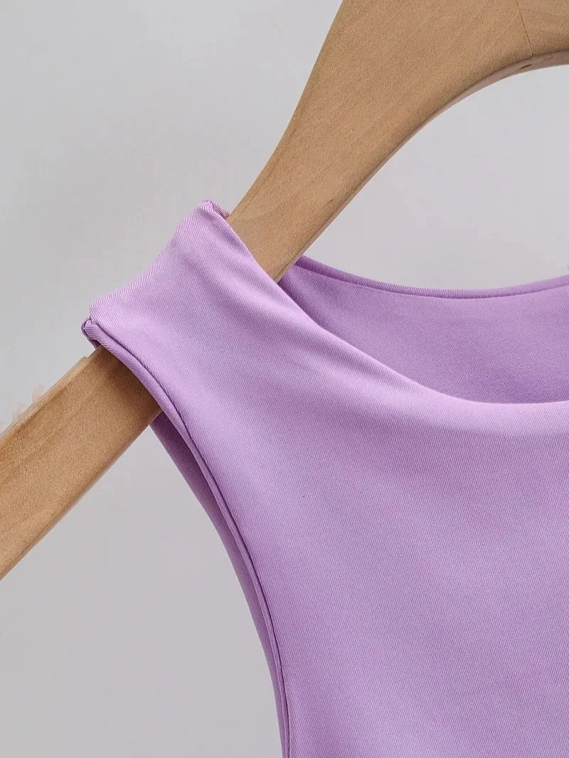 Ärmlös O-Neck Slim Fit Tank Top för kvinnor