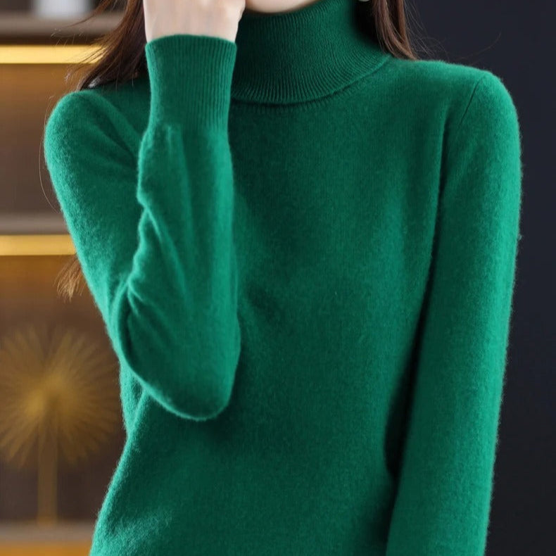 Stickad tröja i kashmir för kvinnor