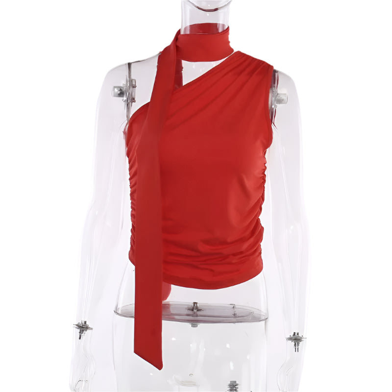 Rygglös Off-Shoulder Halter Crop Top för kvinnor