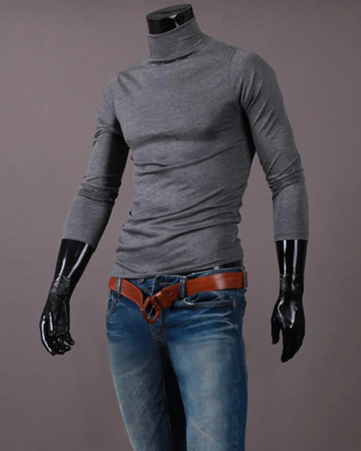 Thermal Slim Fit Vintertopp med hög hals för män