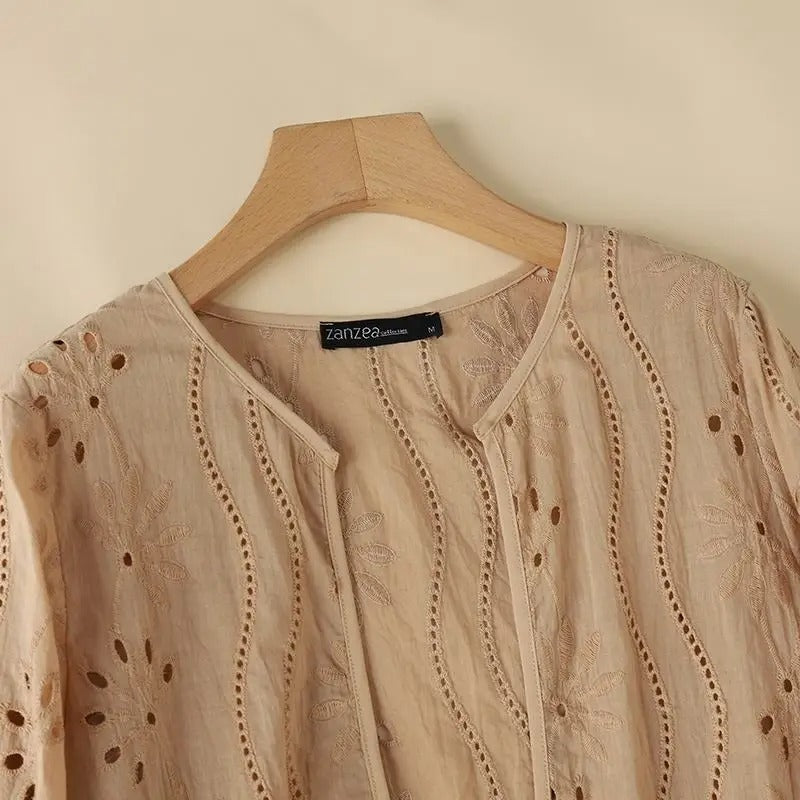 Broderad Hollow Out-väst för kvinnor