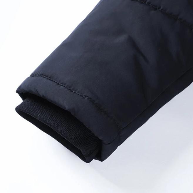 Varm jacka med luva för män