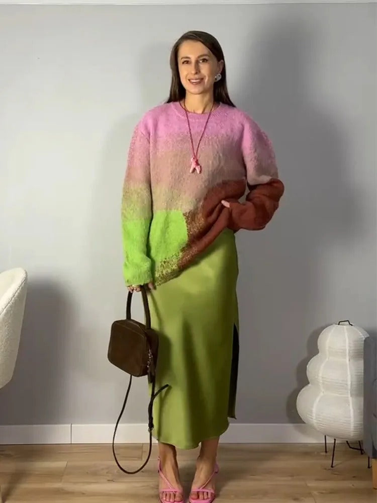 Kontorssilkekjol i A-linje för kvinnor