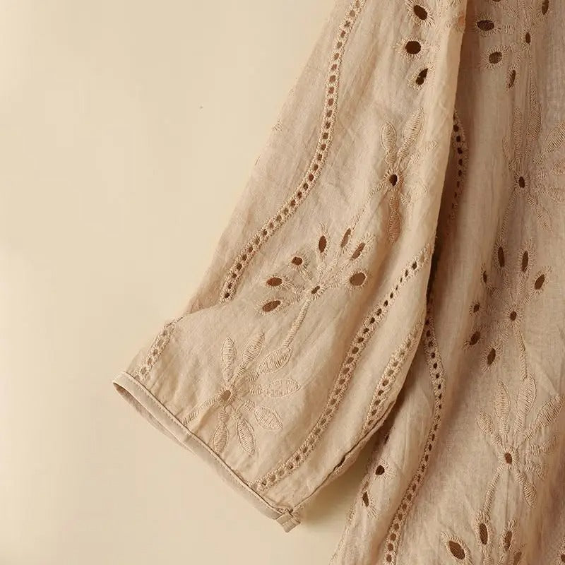 Broderad Hollow Out-väst för kvinnor