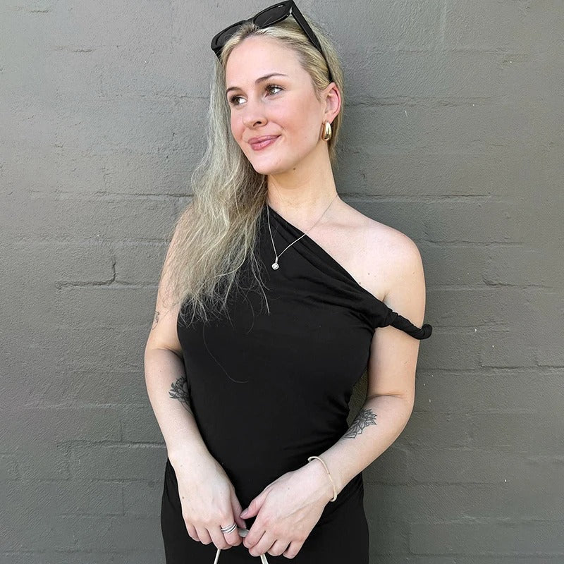 Off-Soulder Crop Linne för kvinnor