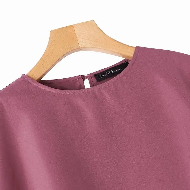 3/4-ärmad volangblus för kvinnor