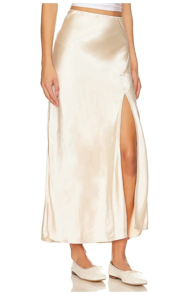 Bodycon kjol i satin för kvinnor