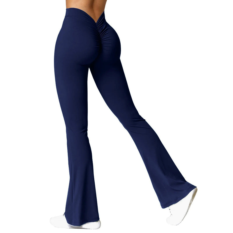 Leggings med hög midja och V-rygg för kvinnor