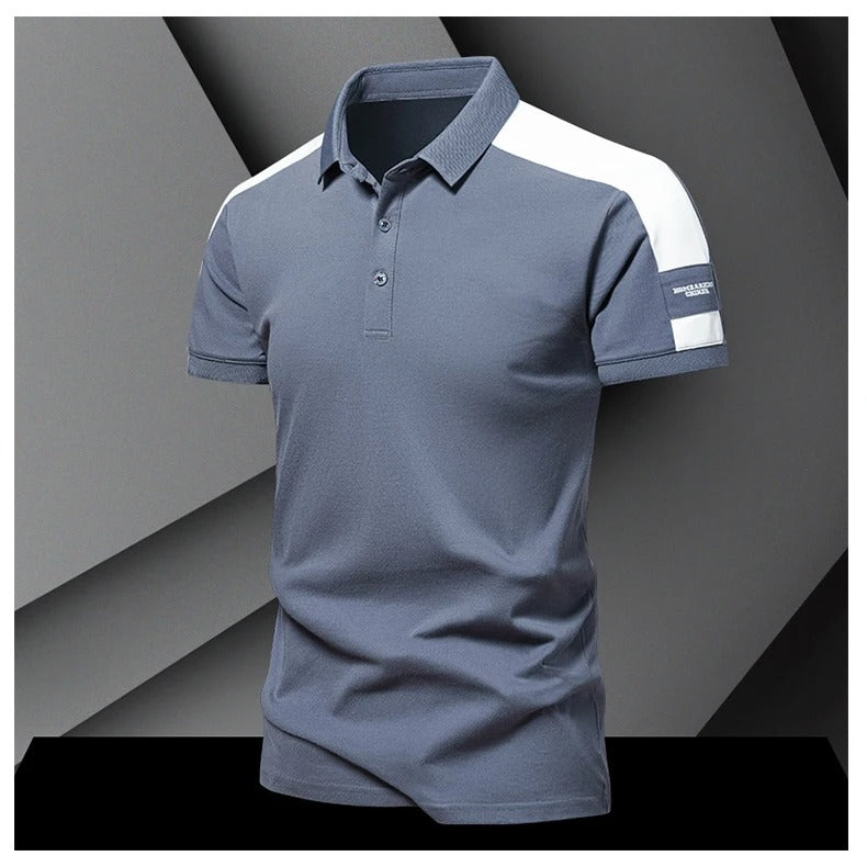 Herrkortärmad polo i casual stil