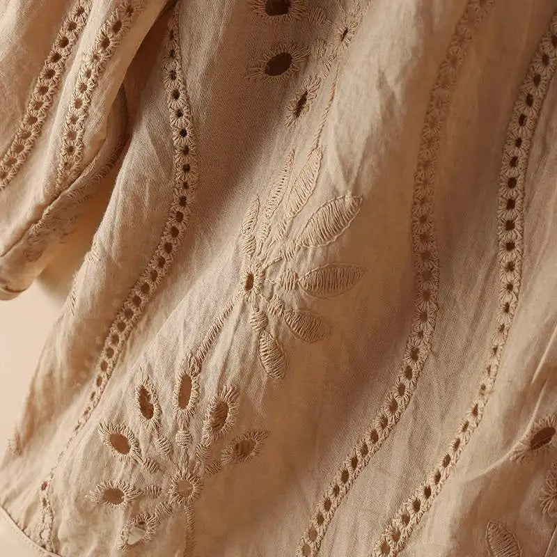 Broderad Hollow Out-väst för kvinnor