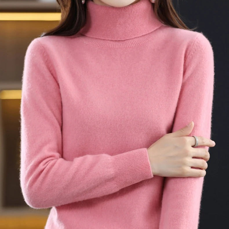 Stickad tröja i kashmir för kvinnor