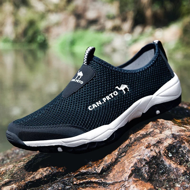 Slip-on sneakers i mesh för herr
