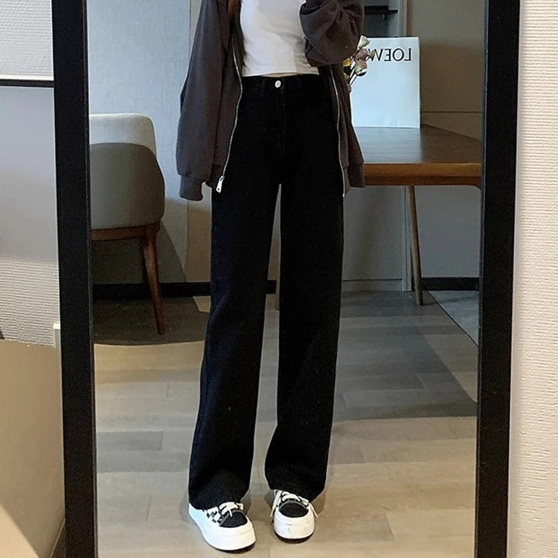 Vintage jeans med vida ben för damer