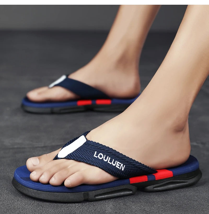 Herrtofflor med halkskydd för stranden