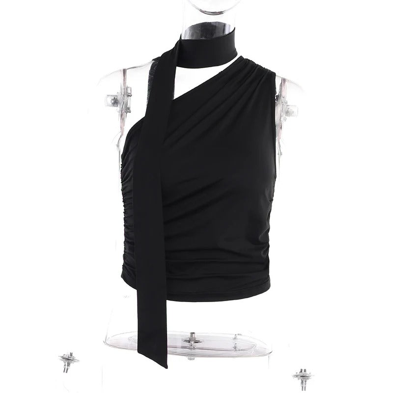 Rygglös Off-Shoulder Halter Crop Top för kvinnor