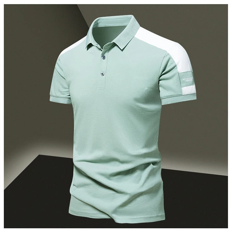 Herrkortärmad polo i casual stil