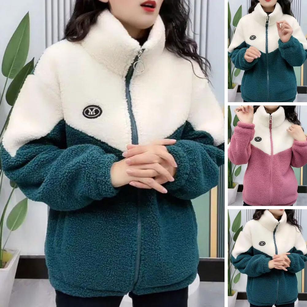 Fleecefodrad ull-bomullsjacka för kvinnor