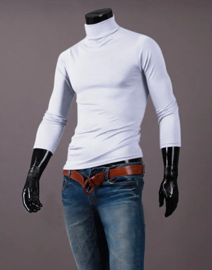 Thermal Slim Fit Vintertopp med hög hals för män