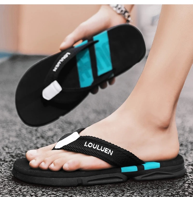 Herrtofflor med halkskydd för stranden