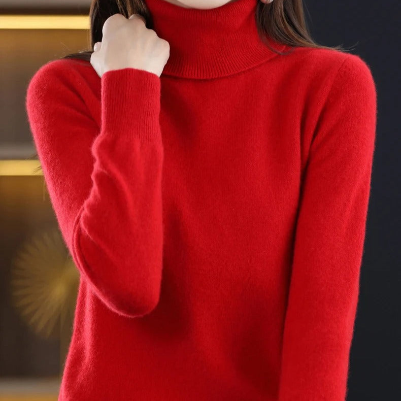 Stickad tröja i kashmir för kvinnor