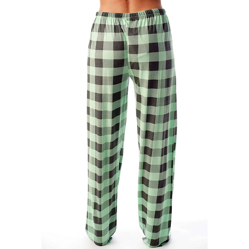 Rutig pyjamas med tryck för kvinnor