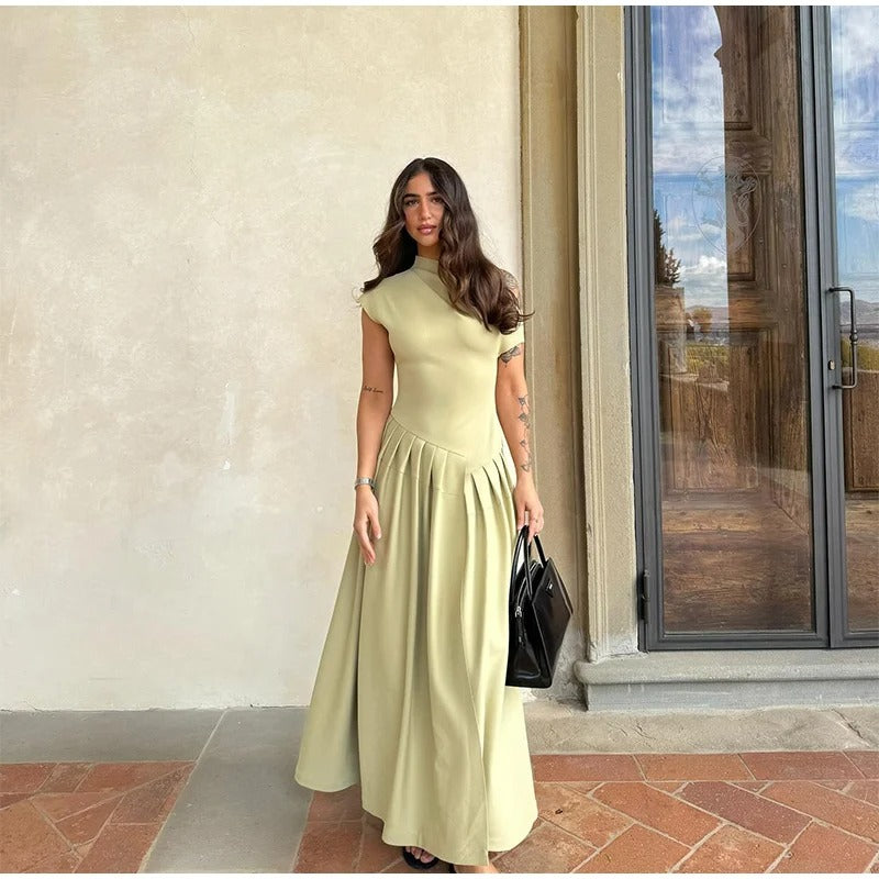 Maxiklänning med volang för kvinnor